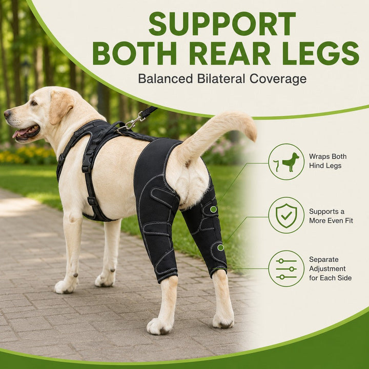Dual Rear Leg Dog Support Brace with Harness | Walking Stability for Weak Hind Legs