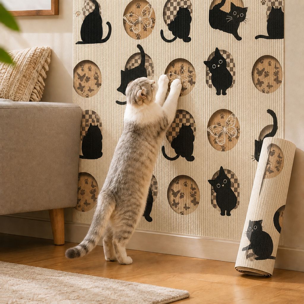 Self-Adhesive Cat Scratch Mat for Wall & Furniture Protection