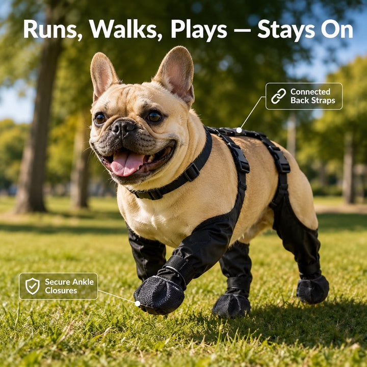 Stay-On Waterproof Dog Walking Boots for Rain, Mud & Hot Pavement