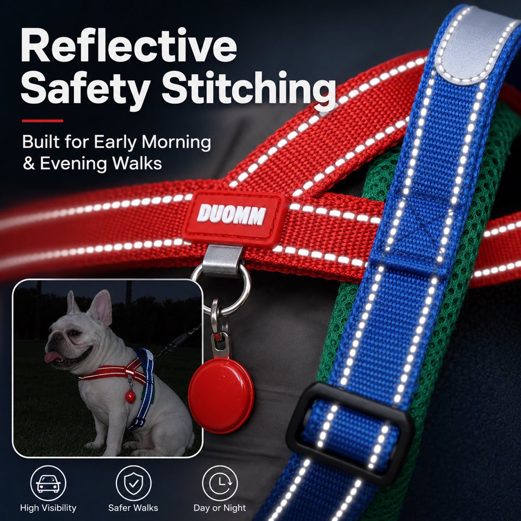 No-Choke French Bulldog Harness & Leash Set for Daily Walks