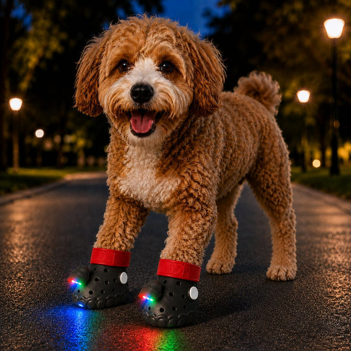 Step-Activated RGB Light-Up Dog Boots for Night Walks