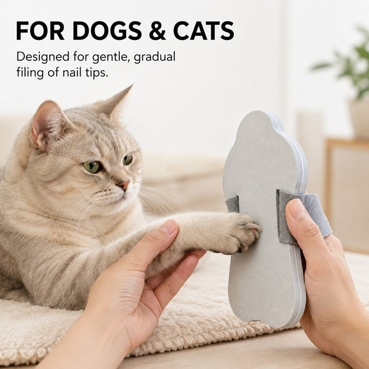 Quiet Handheld Pet Nail File Board for At-Home Dog & Cat Nail Care | Blade-Free, No Charging