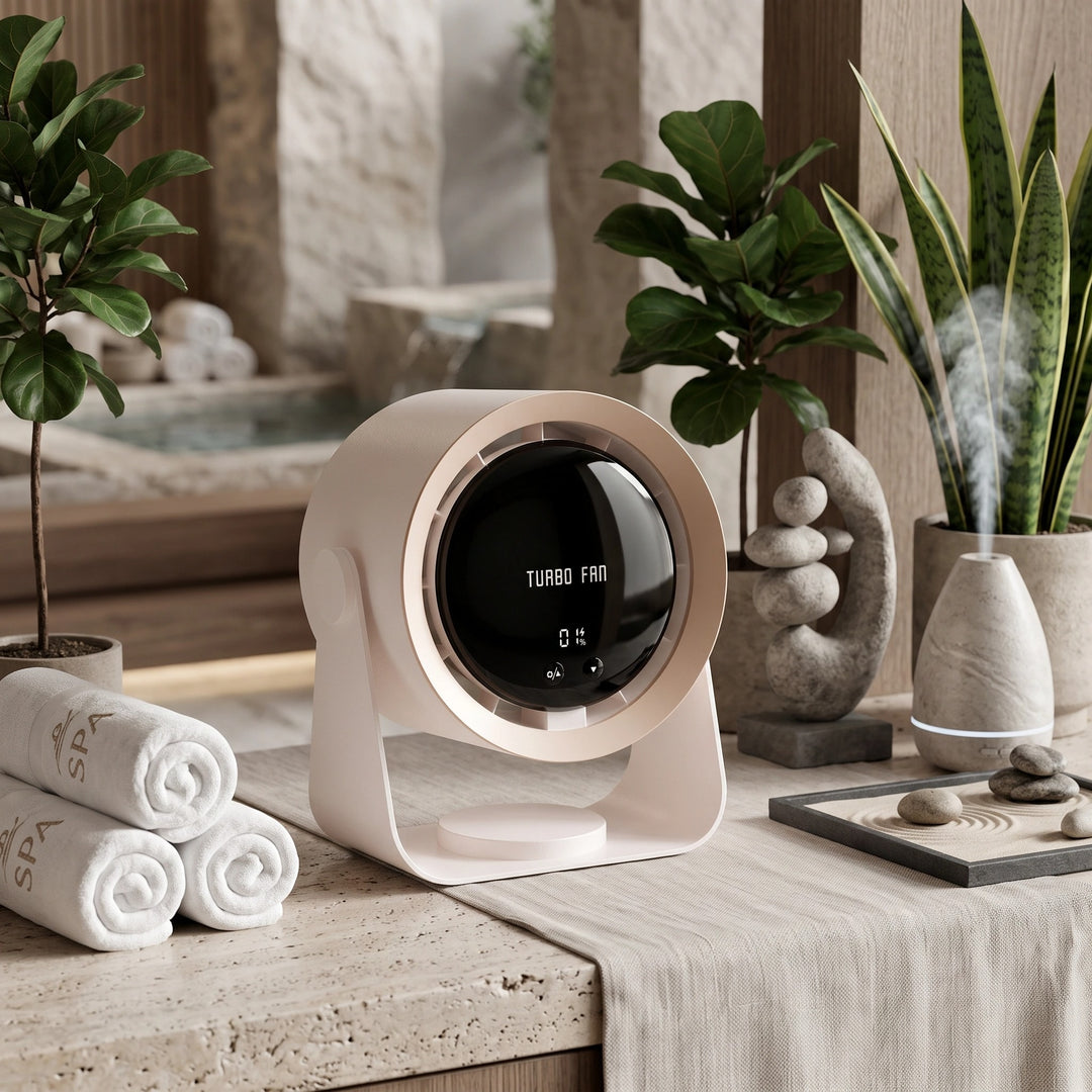 Bladeless Turbo Fan with Digital Display, Adjustable Speed and Quiet Cooling