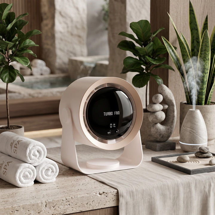 Bladeless Turbo Fan with Digital Display, Adjustable Speed and Quiet Cooling