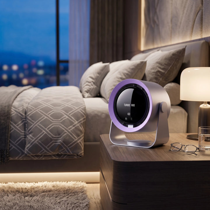 Bladeless Turbo Fan with Digital Display, Adjustable Speed and Quiet Cooling