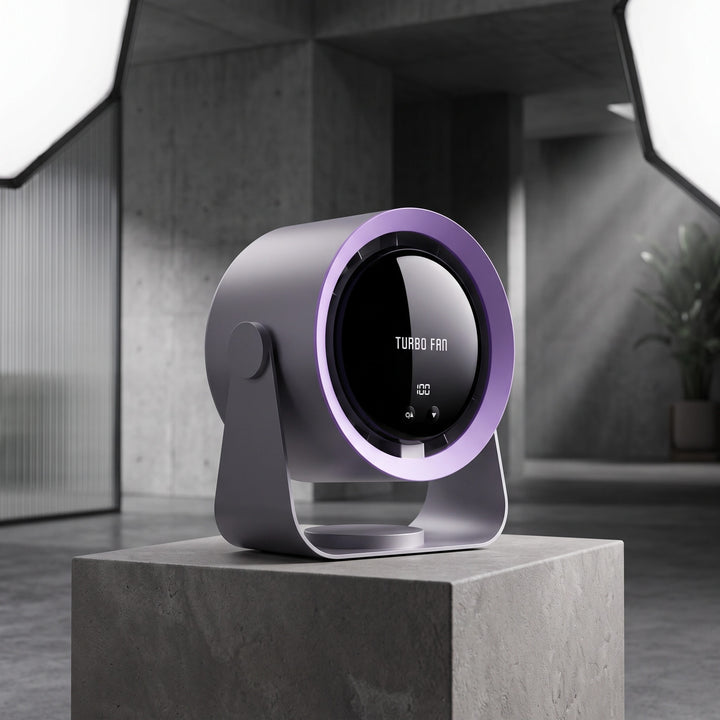 Bladeless Turbo Fan with Digital Display, Adjustable Speed and Quiet Cooling