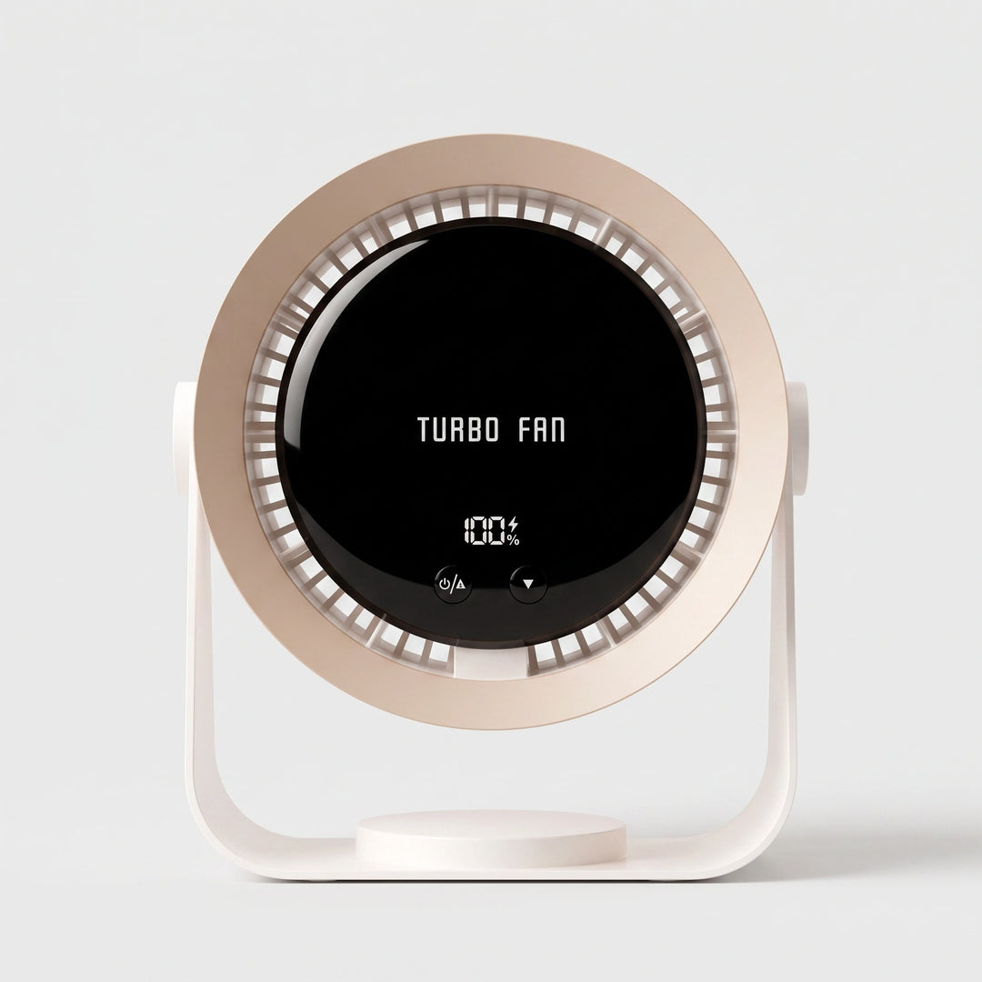 Bladeless Turbo Fan with Digital Display, Adjustable Speed and Quiet Cooling