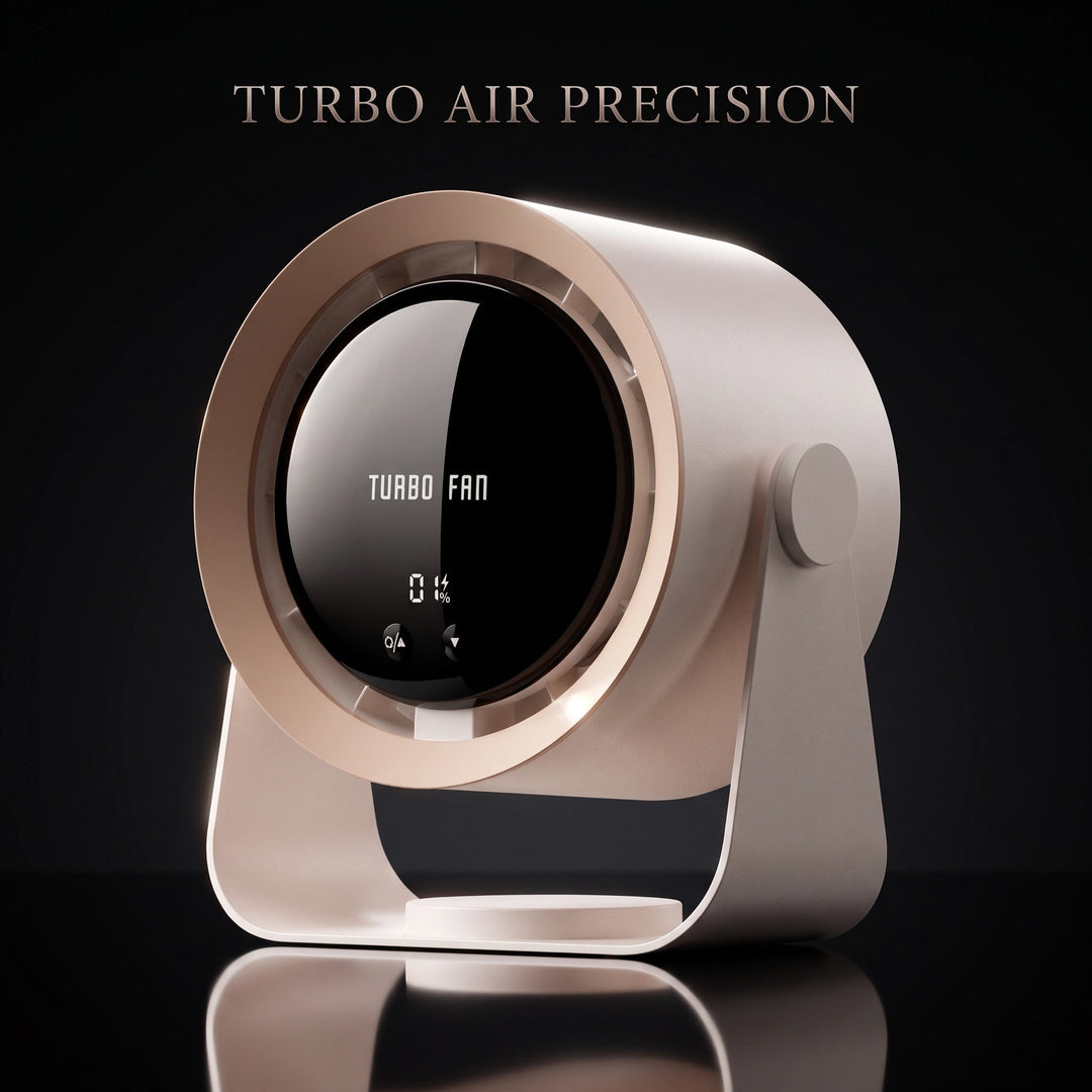 Bladeless Turbo Fan with Digital Display, Adjustable Speed and Quiet Cooling