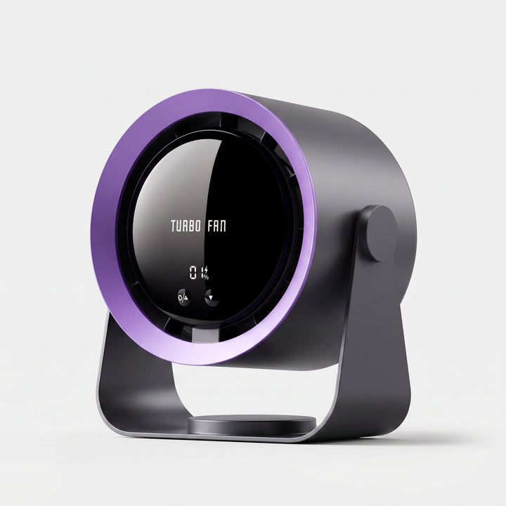 Bladeless Turbo Fan with Digital Display, Adjustable Speed and Quiet Cooling