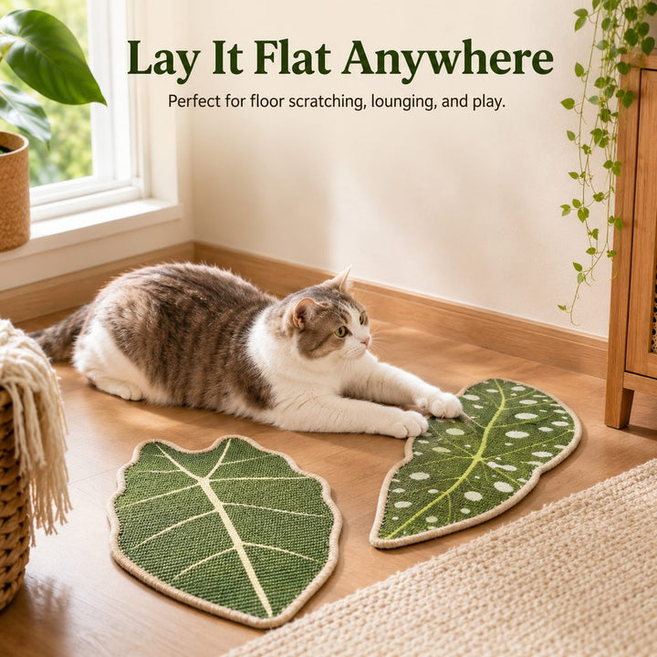 Botanical Stick-On Sisal Cat Scratcher Mat for Walls, Doors & Floors