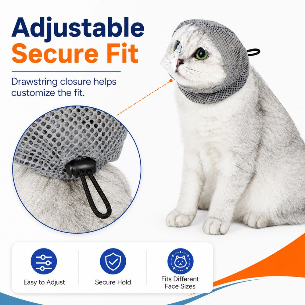 Breathable Cat Grooming Muzzle for Bathing & Nail Trimming | Helps Reduce Bites During Cat Care