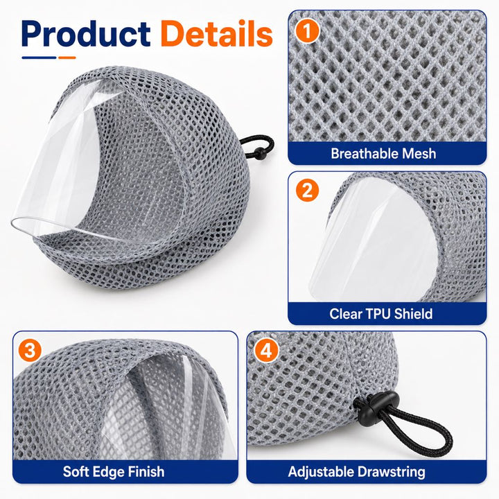 Breathable Cat Grooming Muzzle for Bathing & Nail Trimming | Helps Reduce Bites During Cat Care
