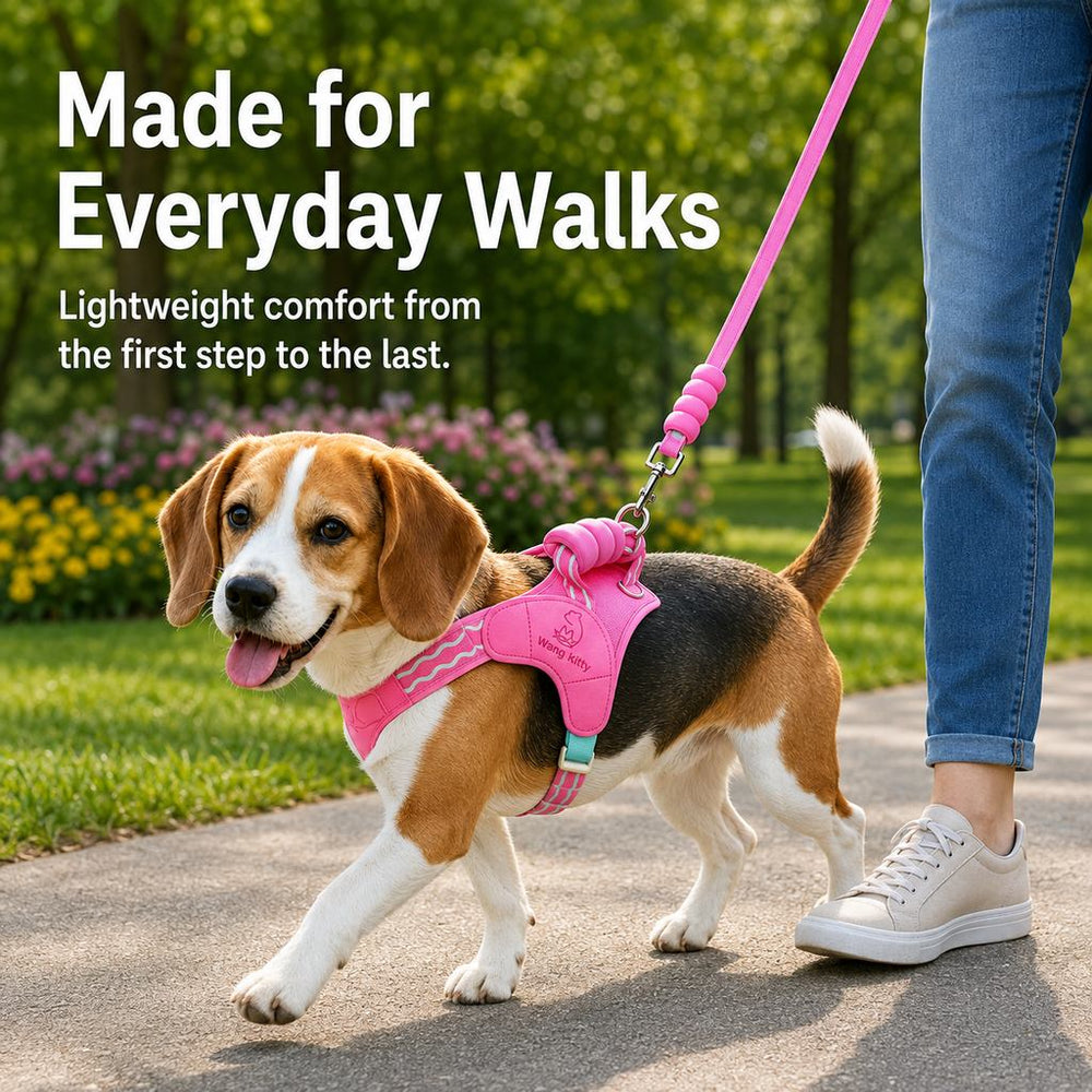 Breathable Padded Dog Harness & Leash Set for Daily Walks
