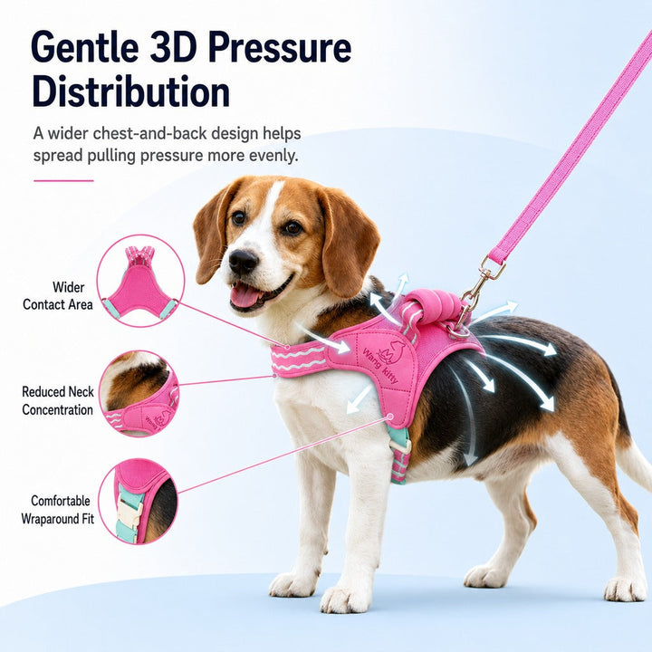 Breathable Padded Dog Harness & Leash Set for Daily Walks