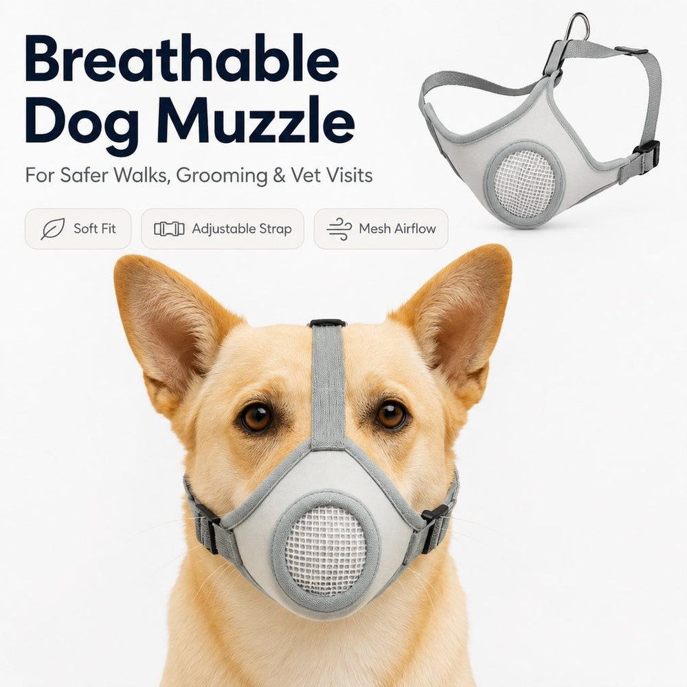 Breathable Dog Muzzle for Walks, Grooming & Vet Visits
