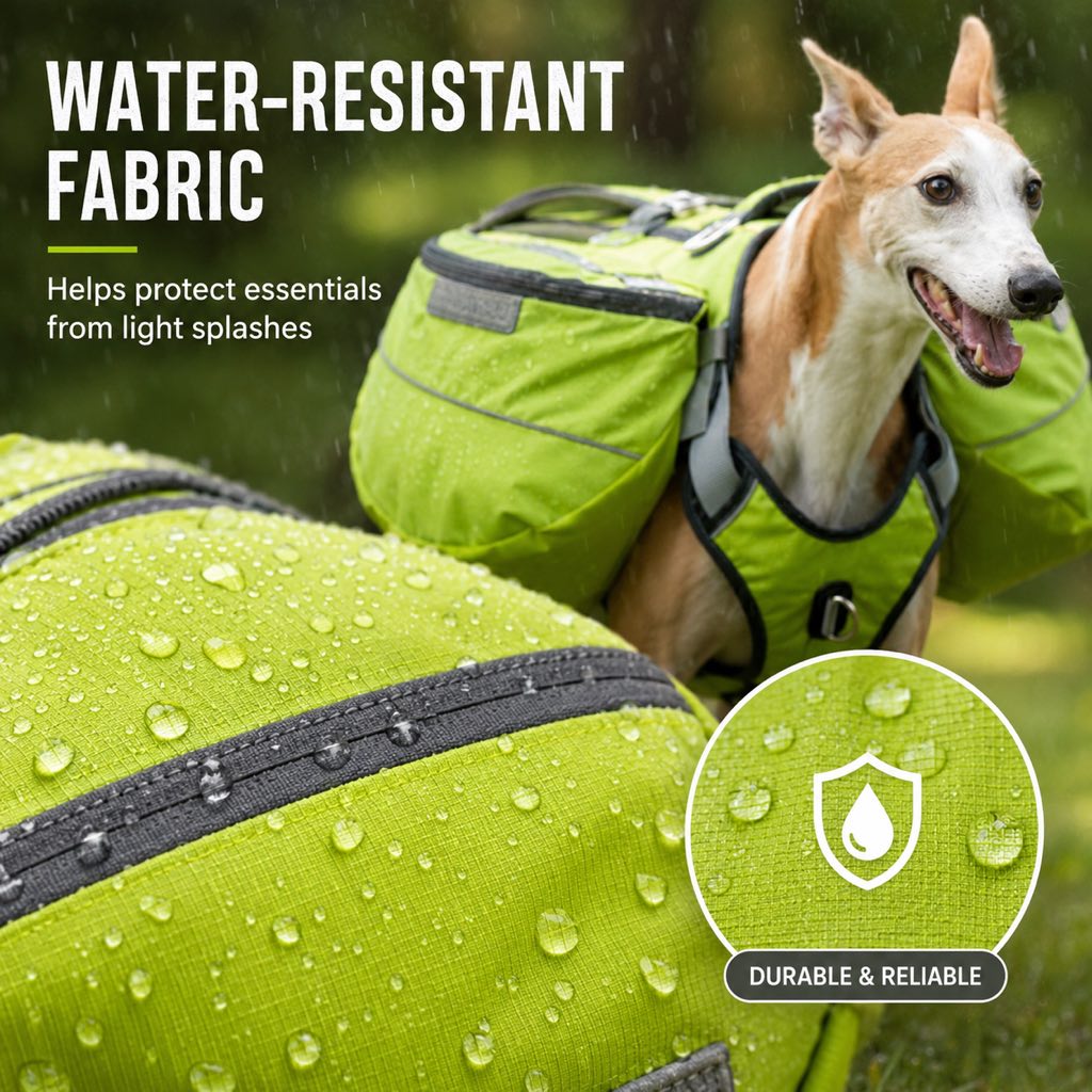 Dog Saddlebag Backpack Harness for Hiking & Camping