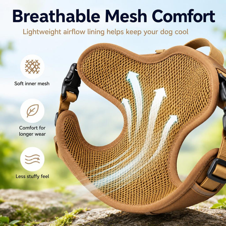 Tactical Dog Harness with Storage Pouch for Daily Walks, Training & Hiking