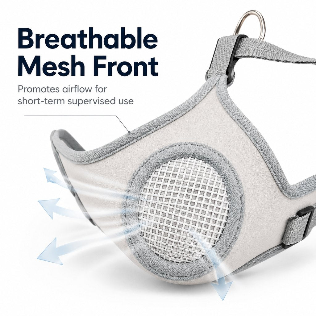 Breathable Dog Muzzle for Walks, Grooming & Vet Visits