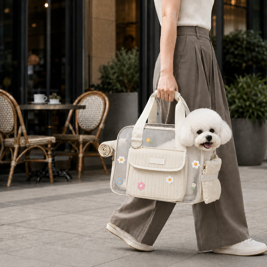 Breathable Mesh Pet Carrier Tote for Cats & Small Dogs