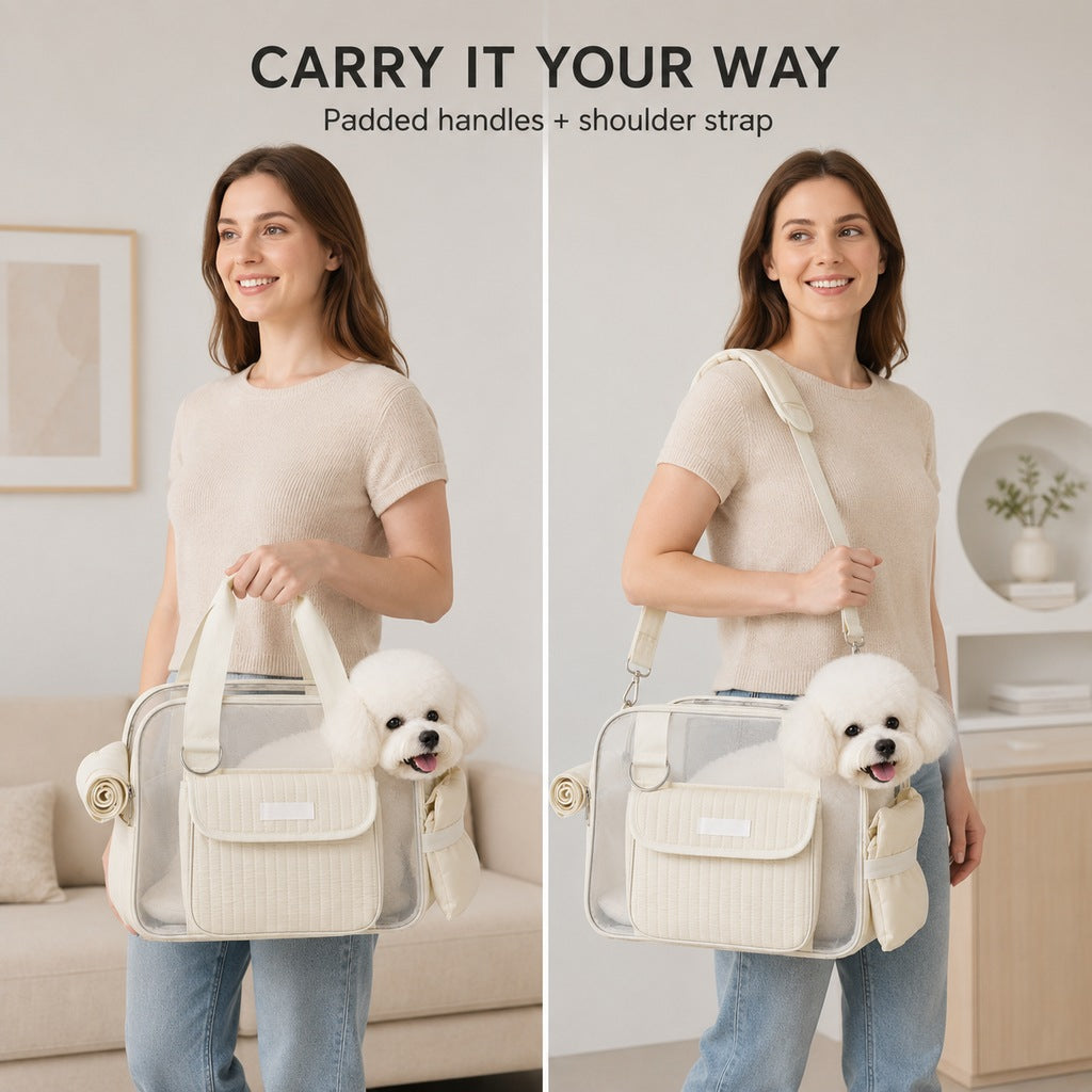 Breathable Mesh Pet Carrier Tote for Cats & Small Dogs