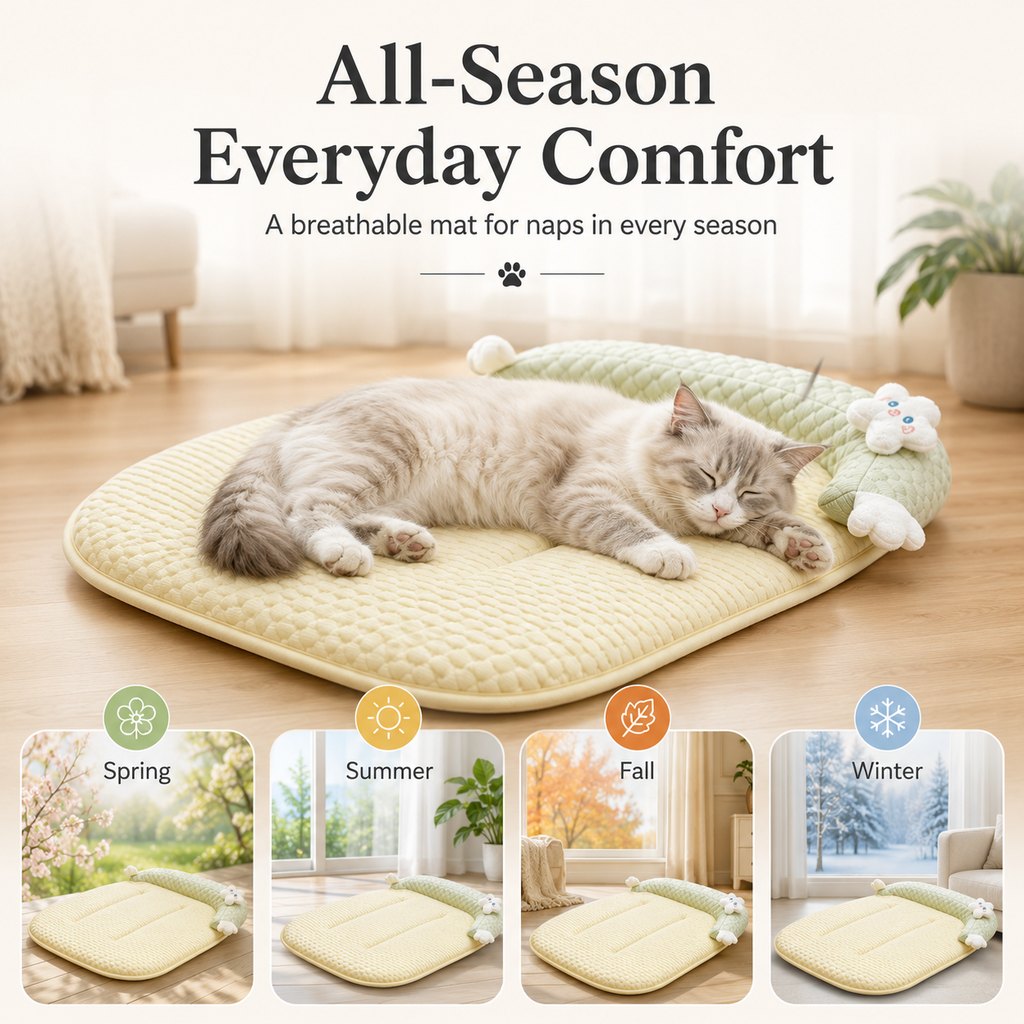 Breathable Pet Sofa Mat for Sunny Window Naps & Hard Floors