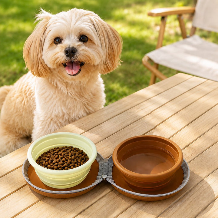 2-in-1 Collapsible Pet Travel Bowl for Walks, Parks & Road Trips