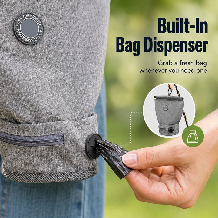 Dog Poop Bag Holder for Walks | Carry Used Waste Bags Hands-Free Until the Next Trash Can