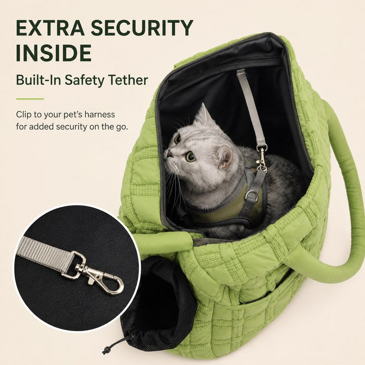 Quilted Pet Carrier Tote for Cats & Small Dogs