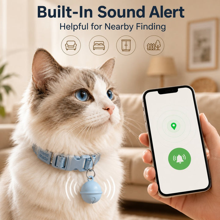 Smart Pet Tracker Bell Collar for Cats & Small Dogs