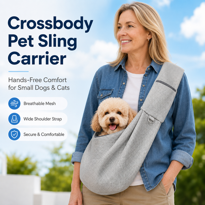Crossbody Pet Sling Carrier for Small Dogs & Cats