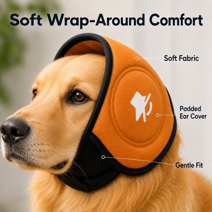 Calming Dog Ear Muffs for Fireworks, Thunderstorms & Grooming