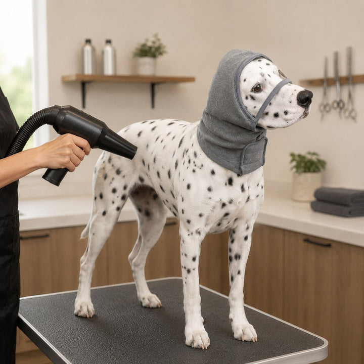Calming Dog Hood with Clear Viewing Panel, Gentle Head & Neck Wrap for Grooming, Thunderstorms, Fireworks & Travel Comfo