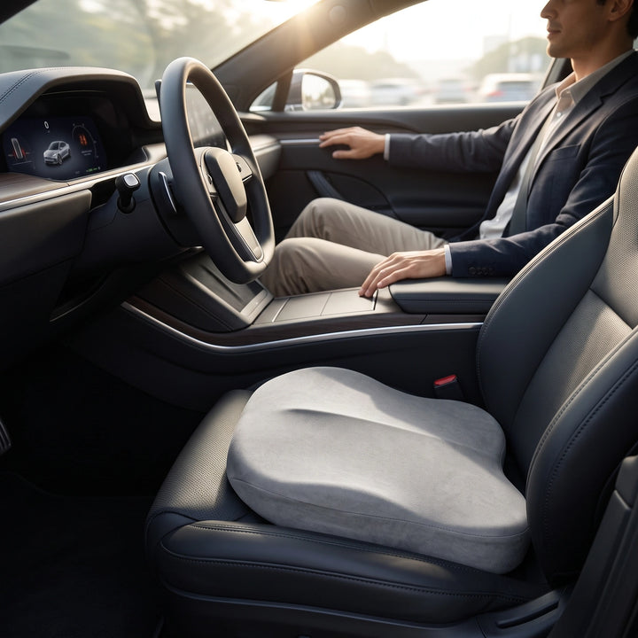 Car Seat Booster Cushion with Memory Foam, Non Slip Base and Washable Cover