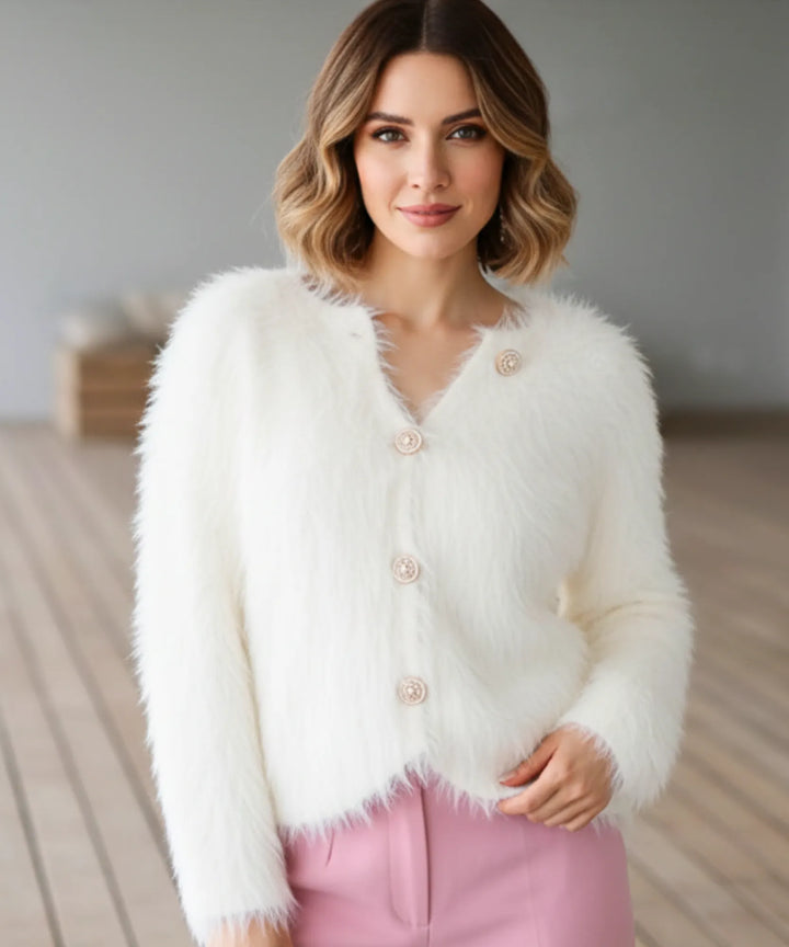 Women's Lined Cropped Cardigan, image 6