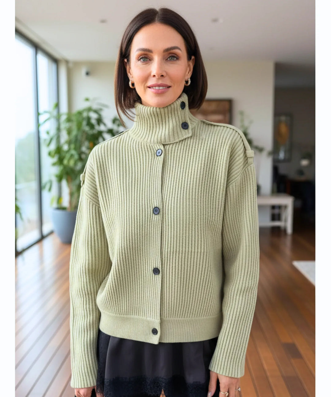 Women's Ribbed Cropped Cardigan for Autumn and Winter, image 4