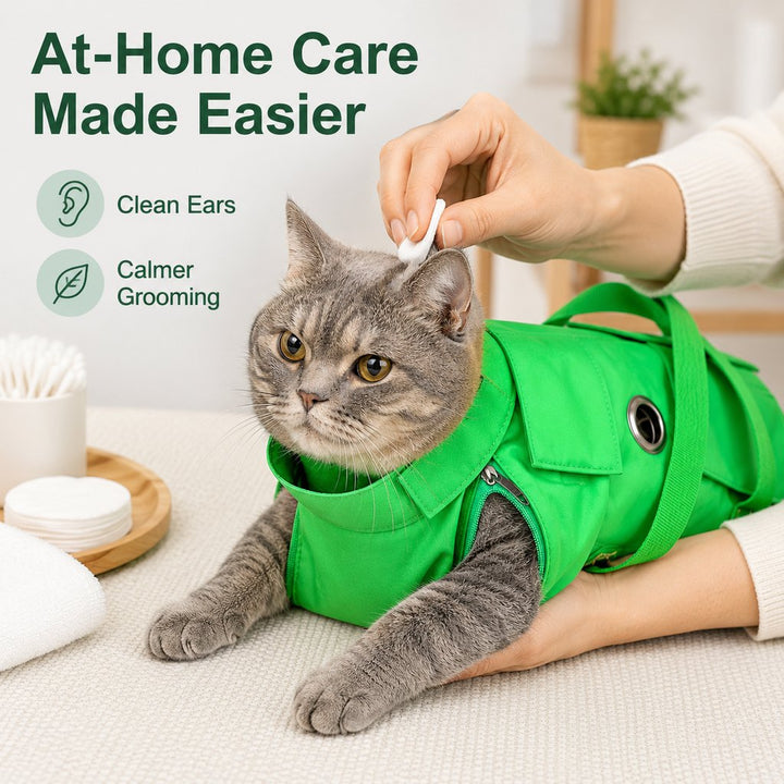 Multi-Use Cat Carrier & Grooming Bag | Easy Paw Access for Vet Visits & At-Home Care