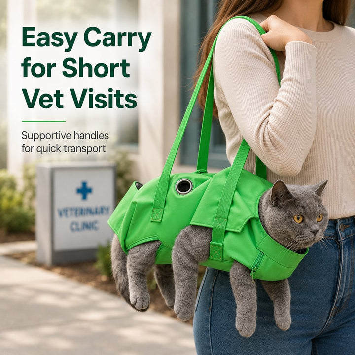 Multi-Use Cat Carrier & Grooming Bag | Easy Paw Access for Vet Visits & At-Home Care