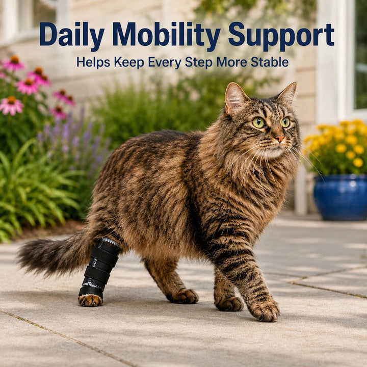 Cat Leg Support Brace for Recovery Care | Adjustable Front or Hind Leg Splint for Weak Legs