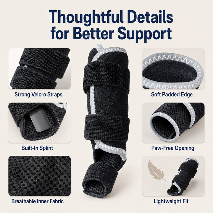 Cat Leg Support Brace for Recovery Care | Adjustable Front or Hind Leg Splint for Weak Legs