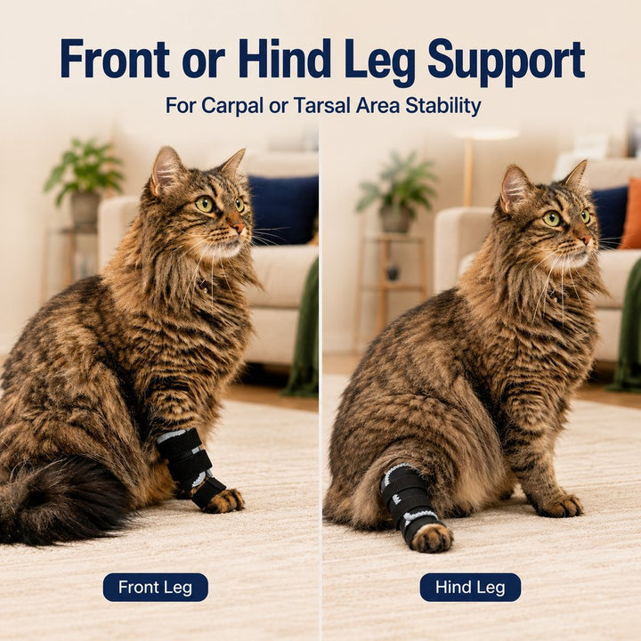 Cat Leg Support Brace for Recovery Care | Adjustable Front or Hind Leg Splint for Weak Legs