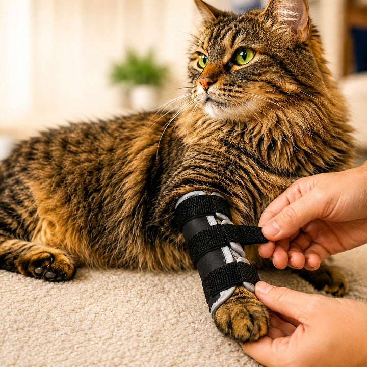 Cat Leg Support Brace for Recovery Care | Adjustable Front or Hind Leg Splint for Weak Legs
