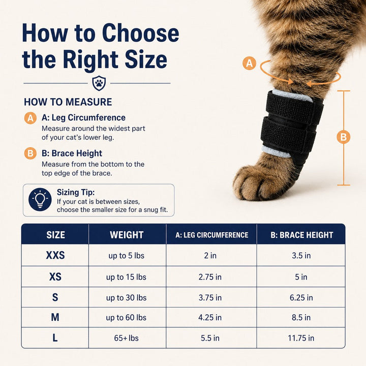 Cat Leg Support Brace for Recovery Care | Adjustable Front or Hind Leg Splint for Weak Legs