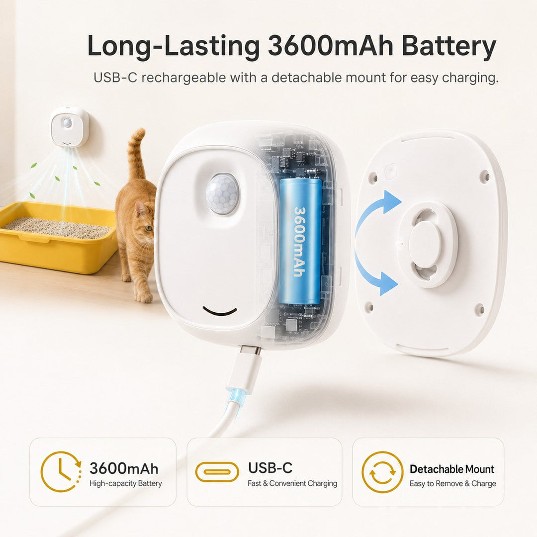 Smart Cat Litter Box Deodorizer for Apartments & Bathrooms