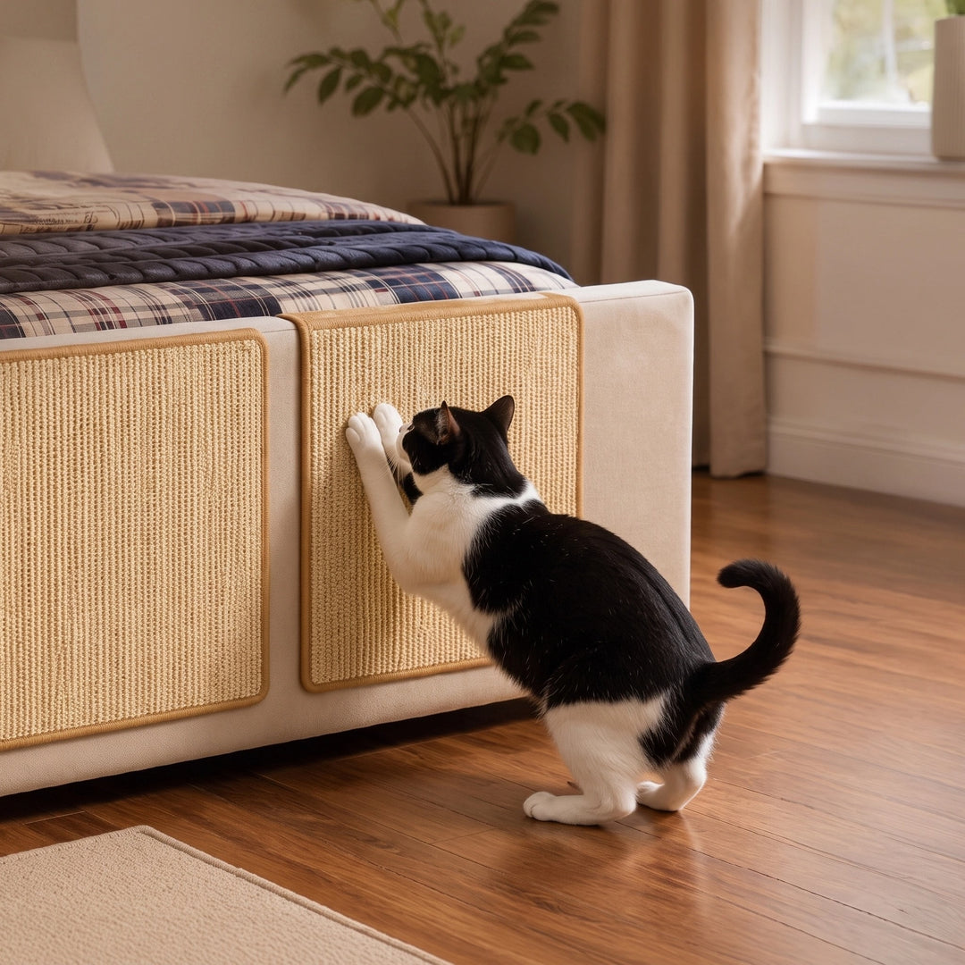 Cat Scratching Mat for Sofa Armrest Furniture Protector with Faux Sisal Surface