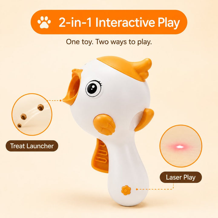 Interactive Cat Treat Launcher Toy with Laser