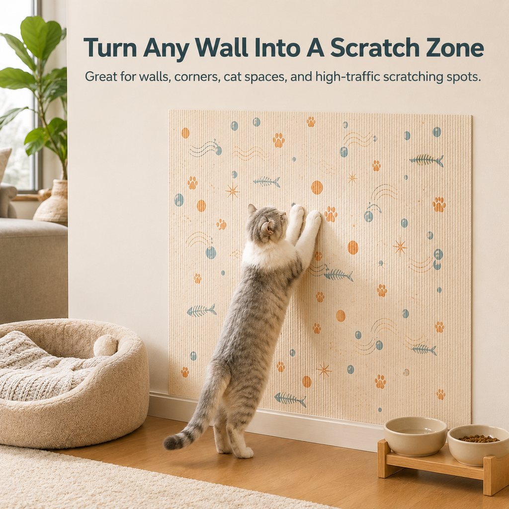 Self-Adhesive Cat Scratch Mat for Wall & Furniture Protection