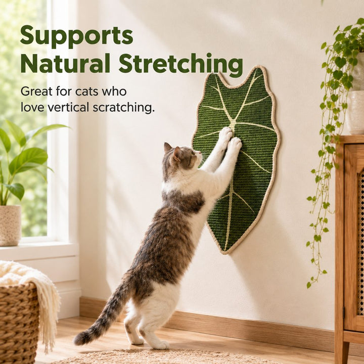 Botanical Stick-On Sisal Cat Scratcher Mat for Walls, Doors & Floors