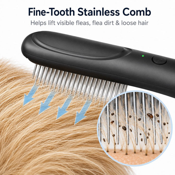 Electric Flea Comb for Dogs & Cats | At-Home Flea Check & Loose Hair Grooming Without Sprays