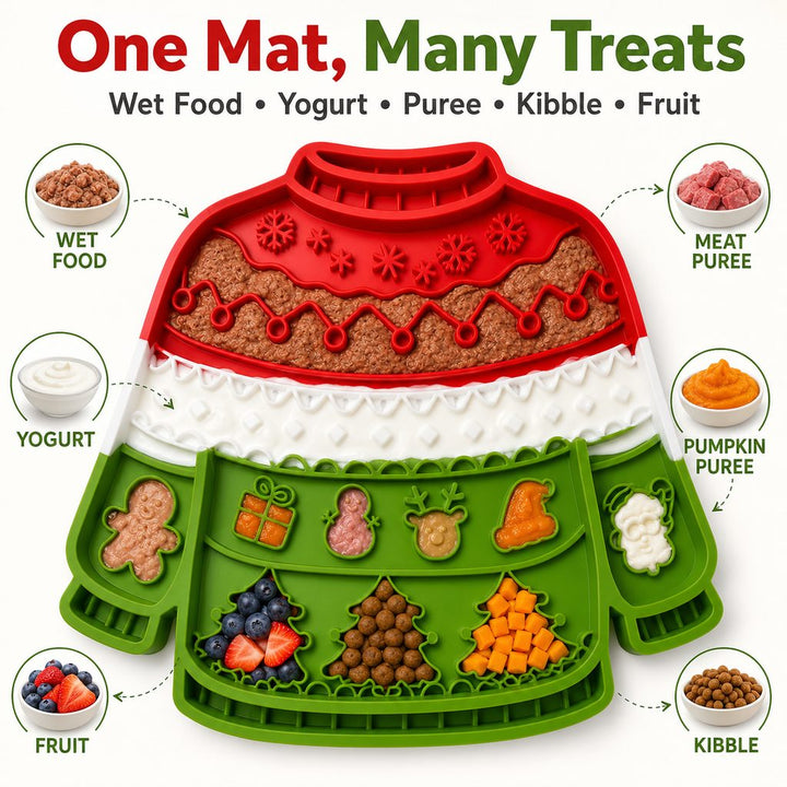 Christmas Sweater Wall-Mount Pet Lick Mat for Dogs & Cats