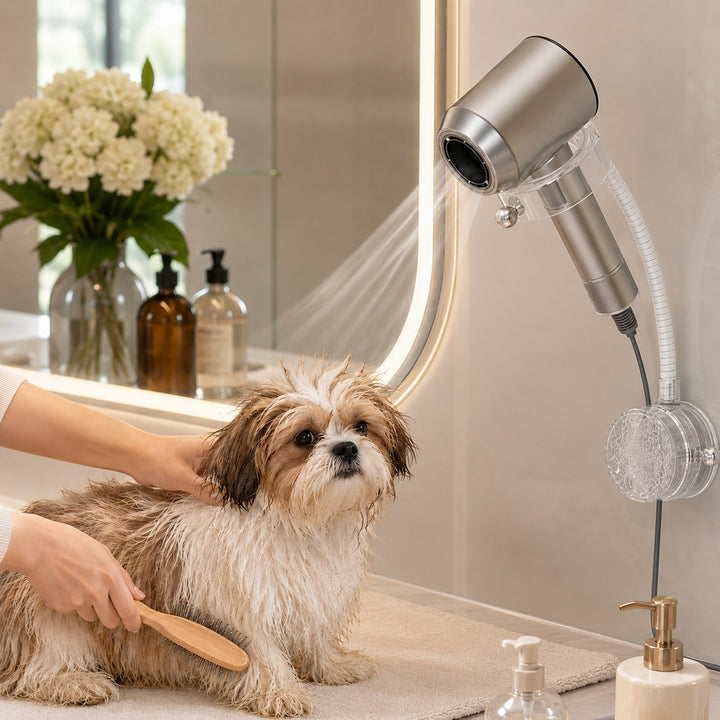 Hands-Free Pet Grooming Hair Dryer Holder for At-Home Bath Time